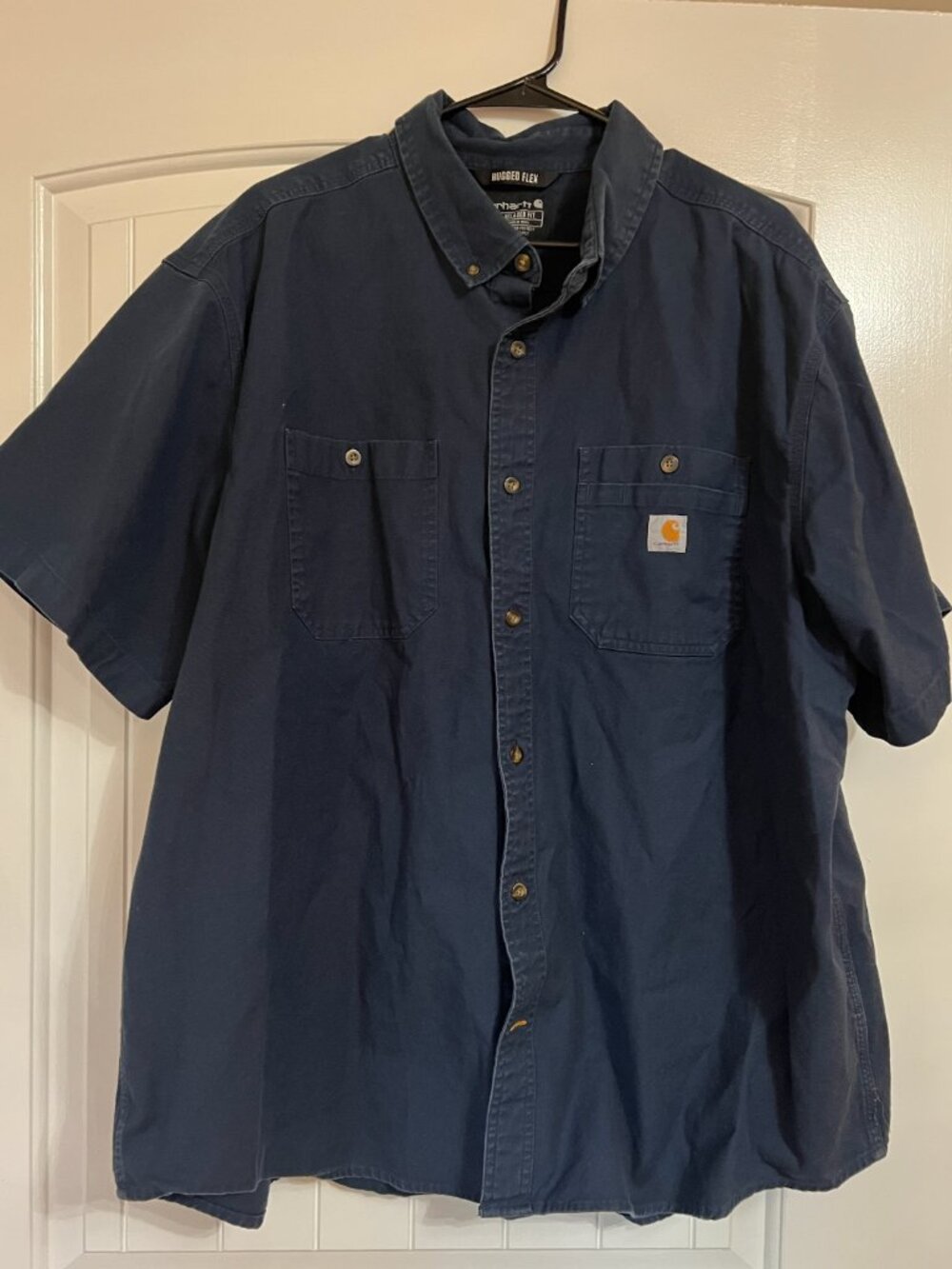 Men's 3XL Carhartt Rugged Flex Button Down Short Sleeve Shirt